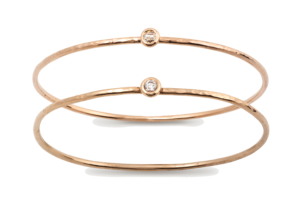 Paulette à Bicyclette - Marie-Kim bangle made of Fairmined red gold and moissanite