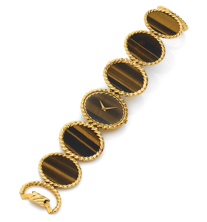 Piaget - En or et oeil-de-tigre - Estimée €8-12 000 - Vers 1972